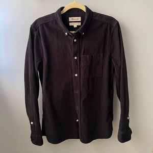 Madewell Corduroy Perfect Shirt Button Down | Black | Small